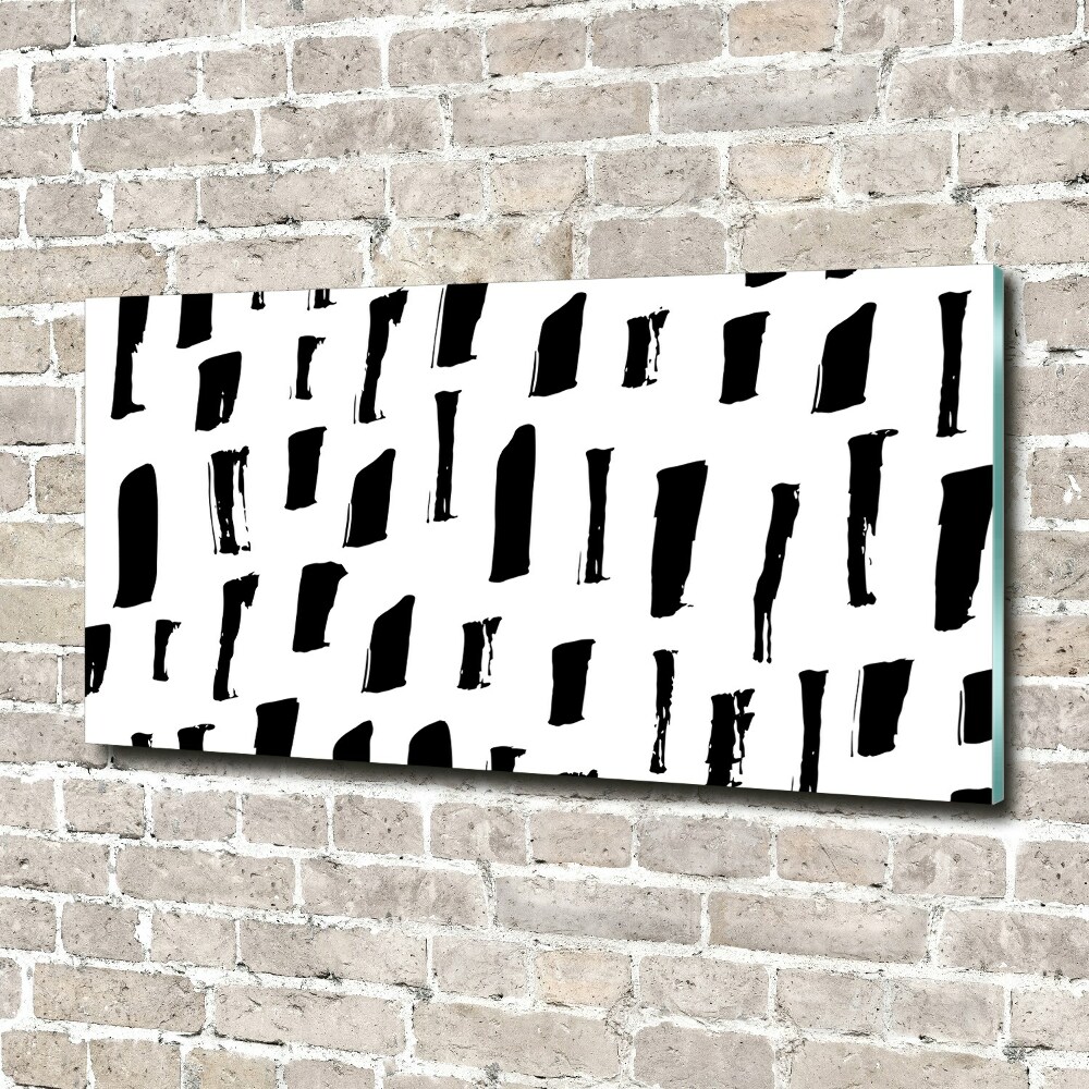 Acrylic wall art Black and white spots