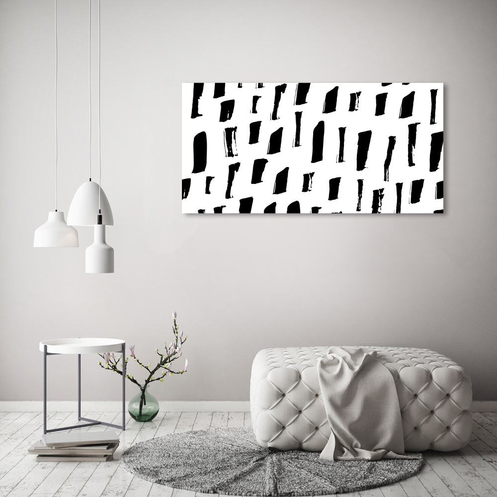 Acrylic wall art Black and white spots