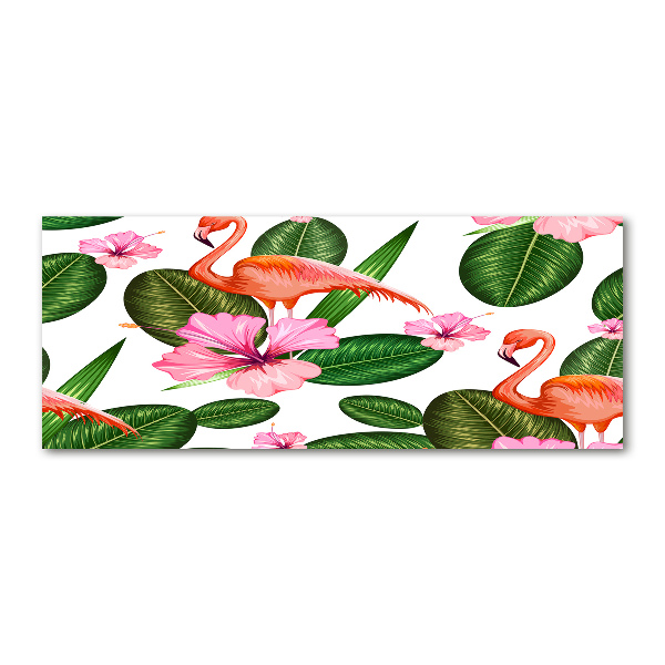 Print on acrylic Flamingos and plants