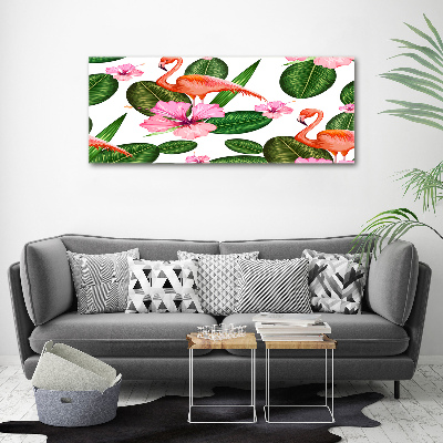 Print on acrylic Flamingos and plants