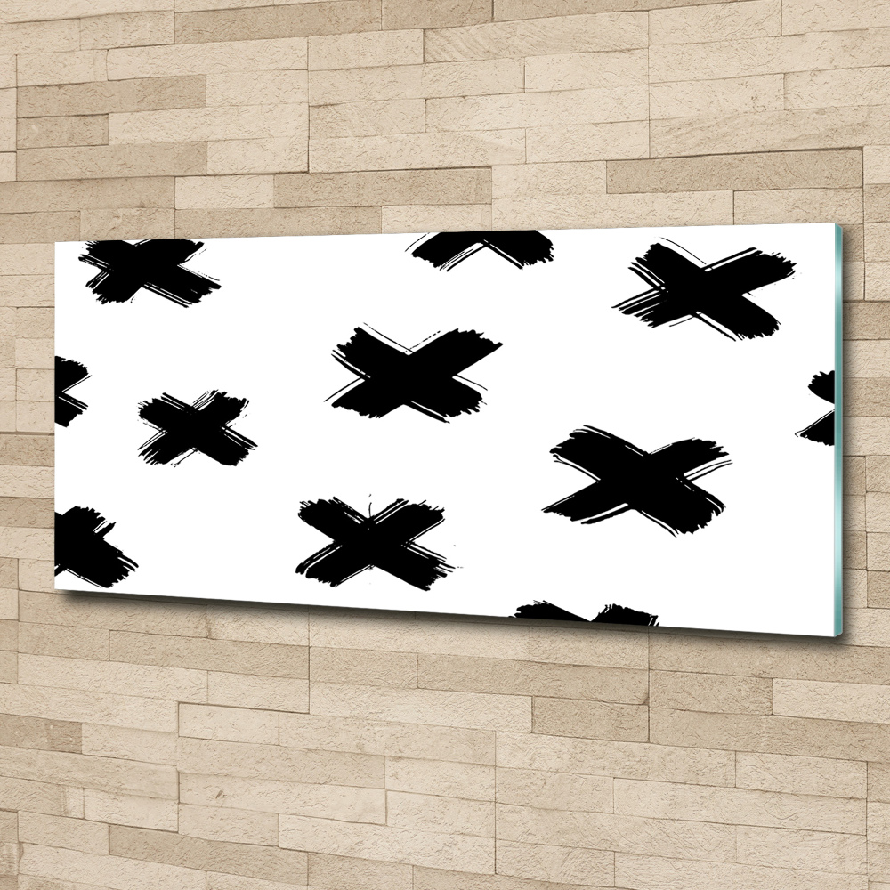 Acrylic print Black and white spots