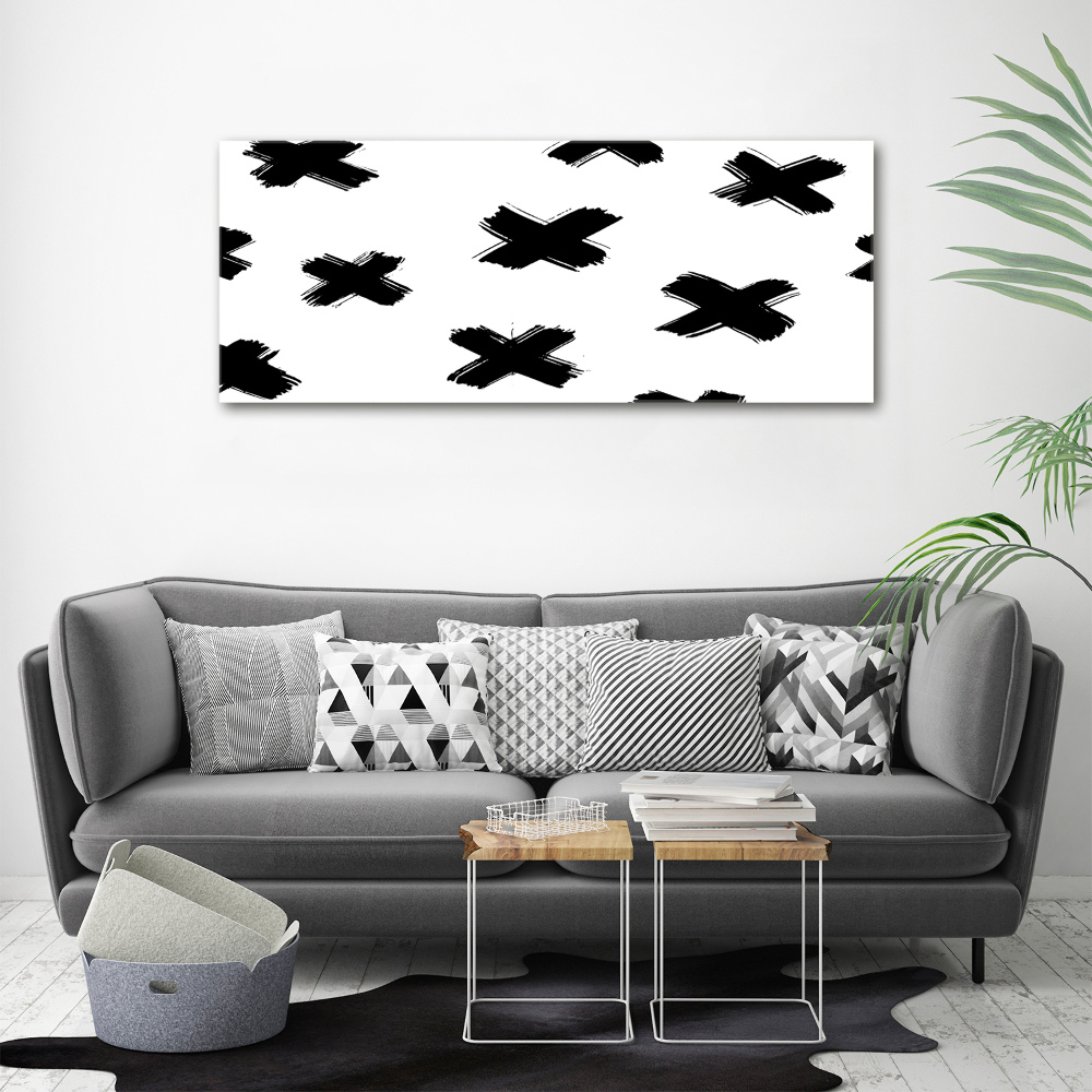 Acrylic print Black and white spots