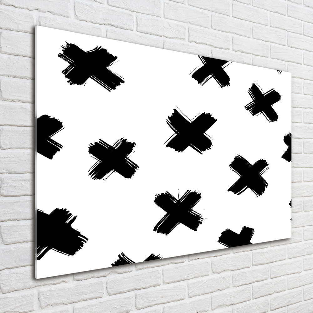 Acrylic print Black and white spots