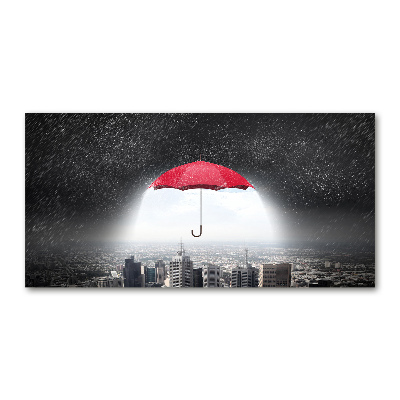 Print on acrylic Umbrella above the city