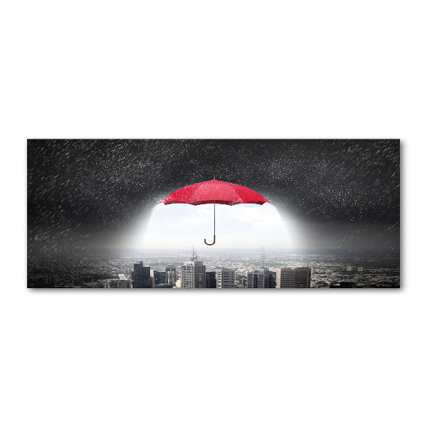 Print on acrylic Umbrella above the city