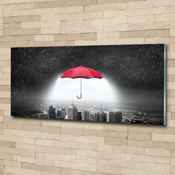 Print on acrylic Umbrella above the city