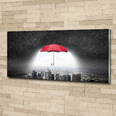 Print on acrylic Umbrella above the city