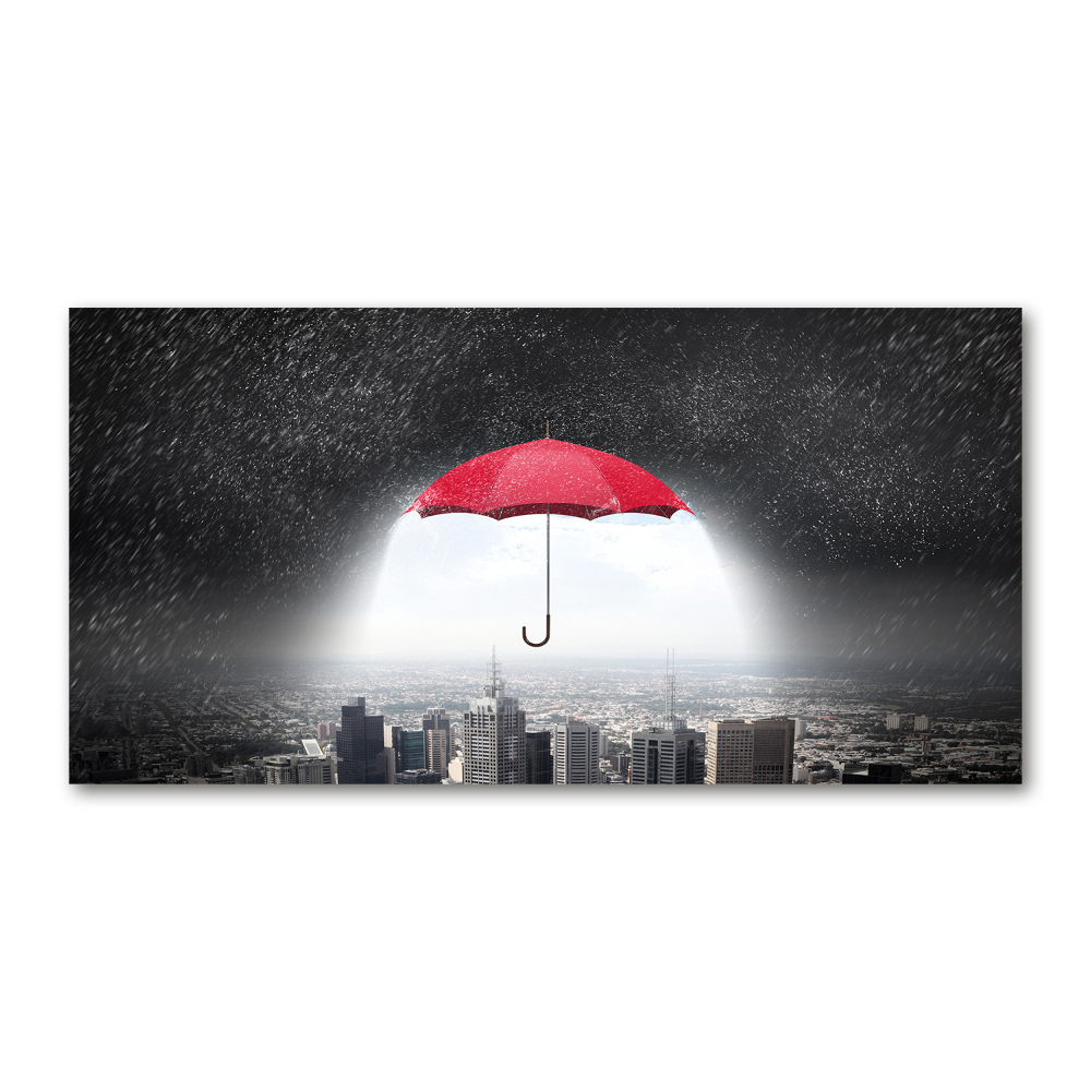 Print on acrylic Umbrella above the city