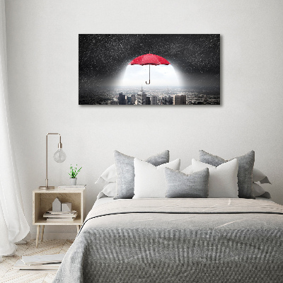 Print on acrylic Umbrella above the city