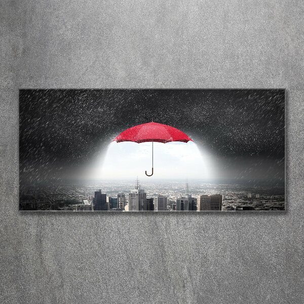 Print on acrylic Umbrella above the city