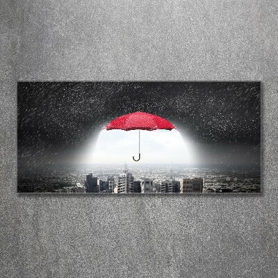 Print on acrylic Umbrella above the city