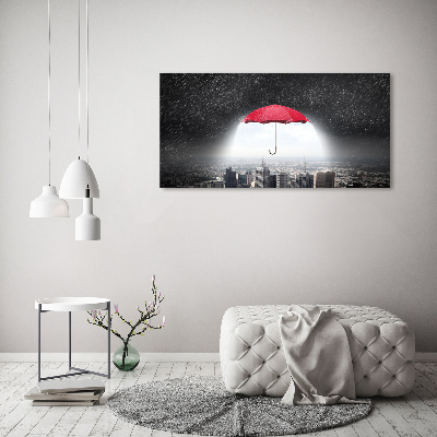 Print on acrylic Umbrella above the city