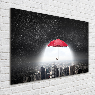 Print on acrylic Umbrella above the city