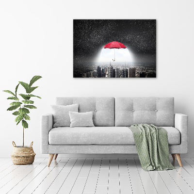 Print on acrylic Umbrella above the city