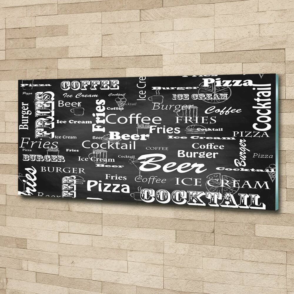 Acrylic wall art Menu in the restaurant