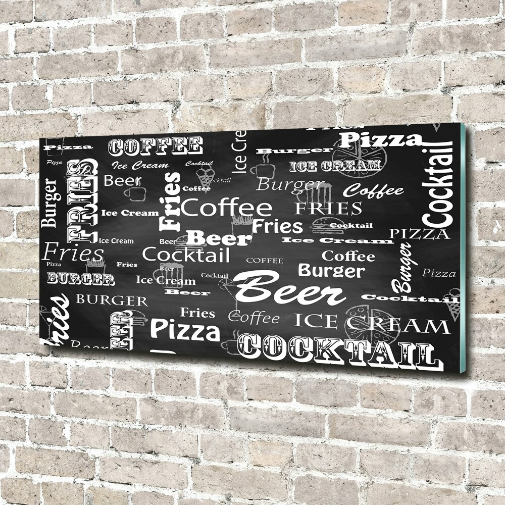 Acrylic wall art Menu in the restaurant