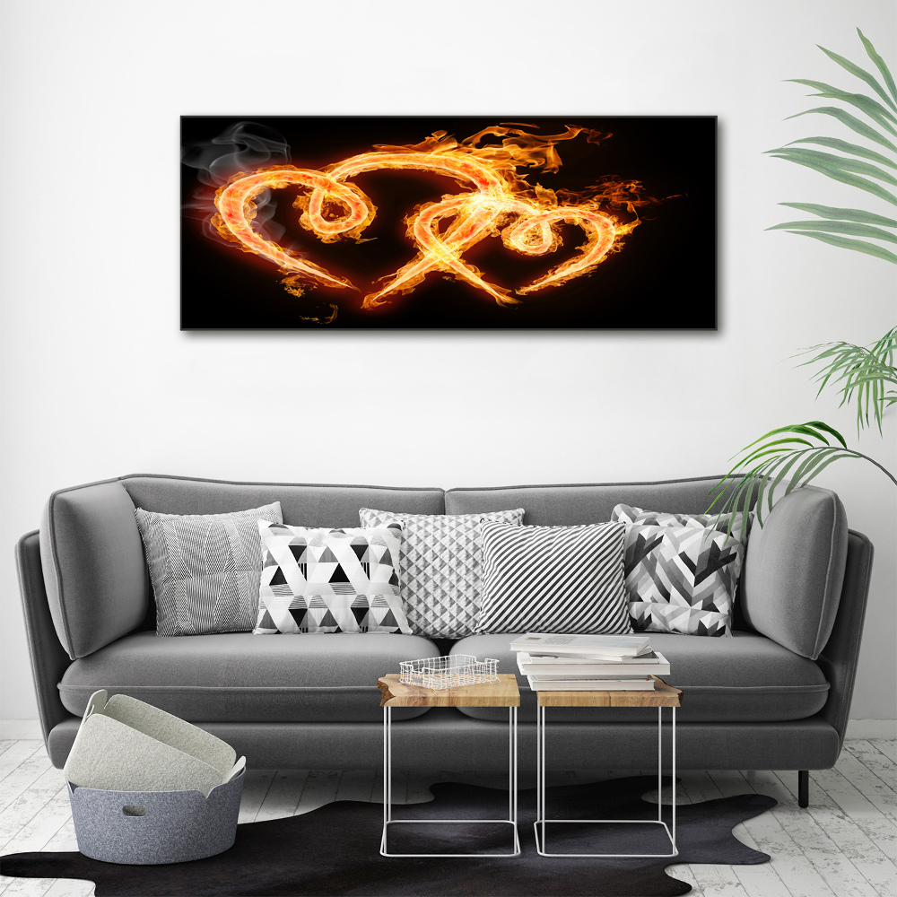 Acrylic wall art Fiery hearts