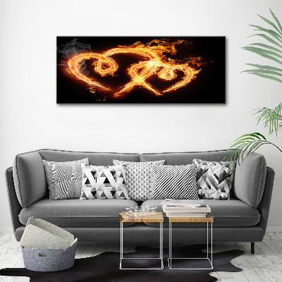 Acrylic wall art Fiery hearts