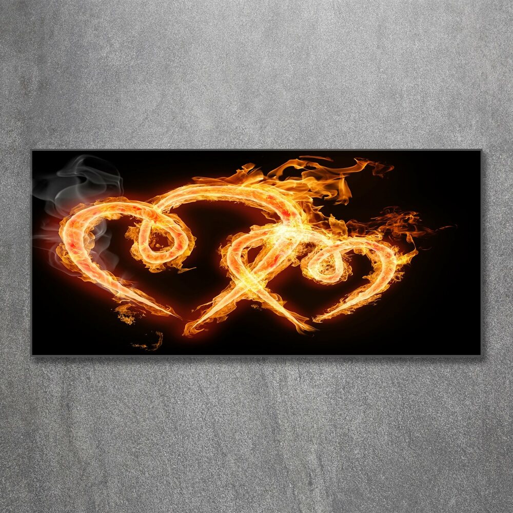 Acrylic wall art Fiery hearts