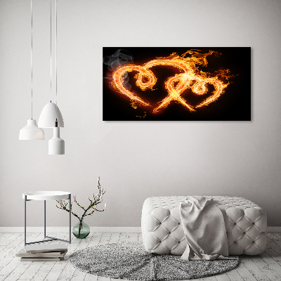 Acrylic wall art Fiery hearts