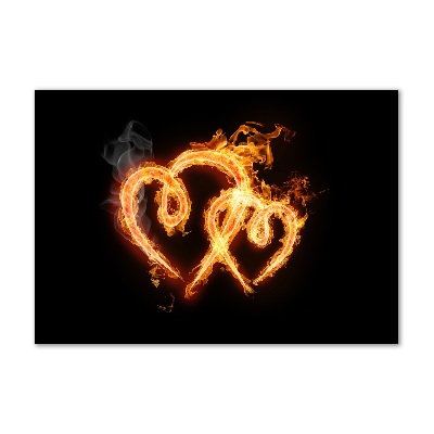 Acrylic wall art Fiery hearts