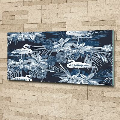 Wall art acrylic Flamingos and plants