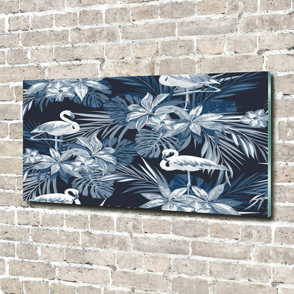 Wall art acrylic Flamingos and plants