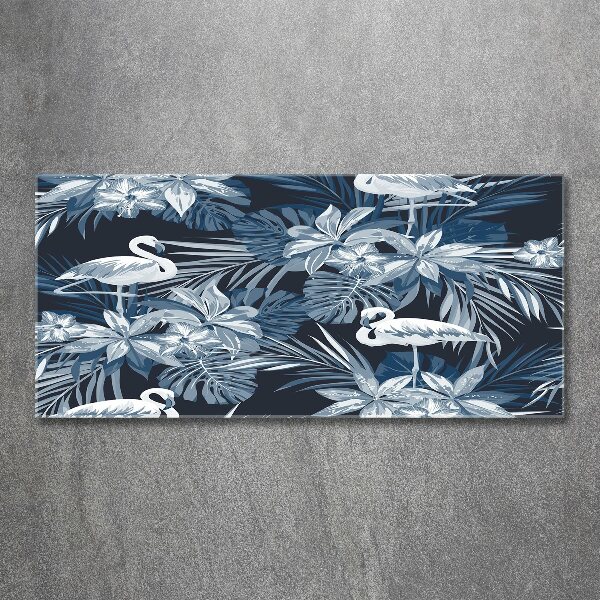 Wall art acrylic Flamingos and plants