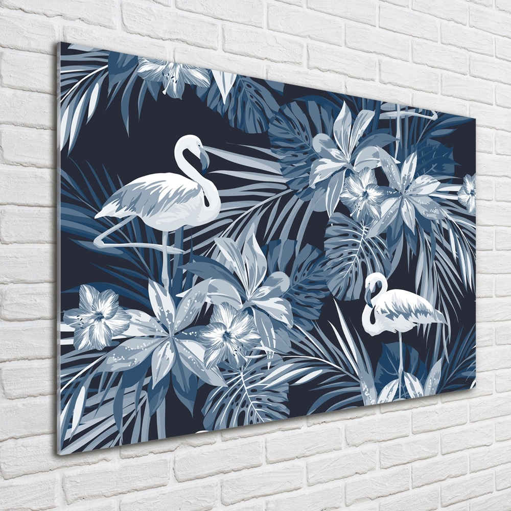 Wall art acrylic Flamingos and plants