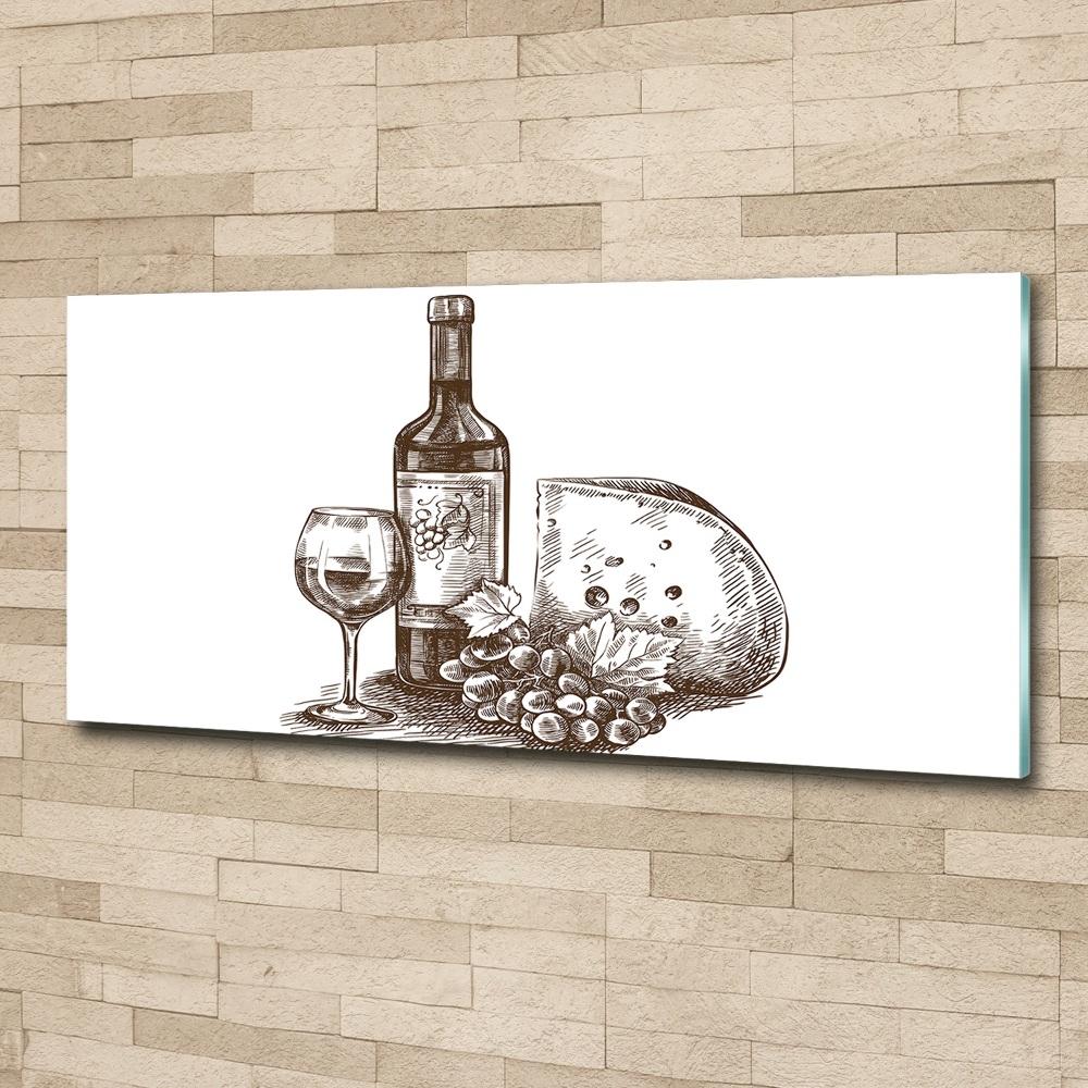 Acrylic wall art Wine and snacks