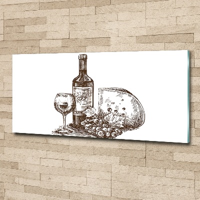 Acrylic wall art Wine and snacks