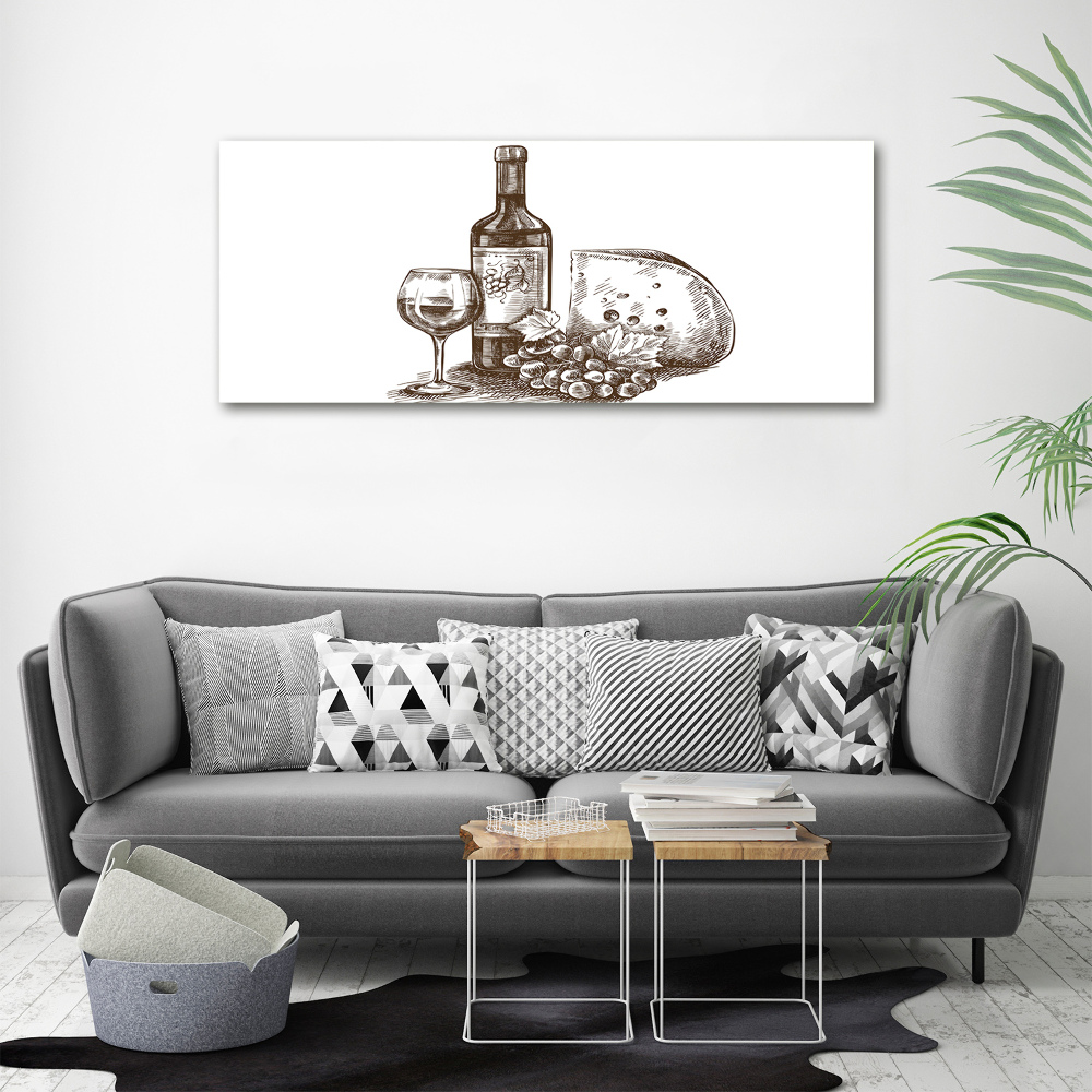 Acrylic wall art Wine and snacks