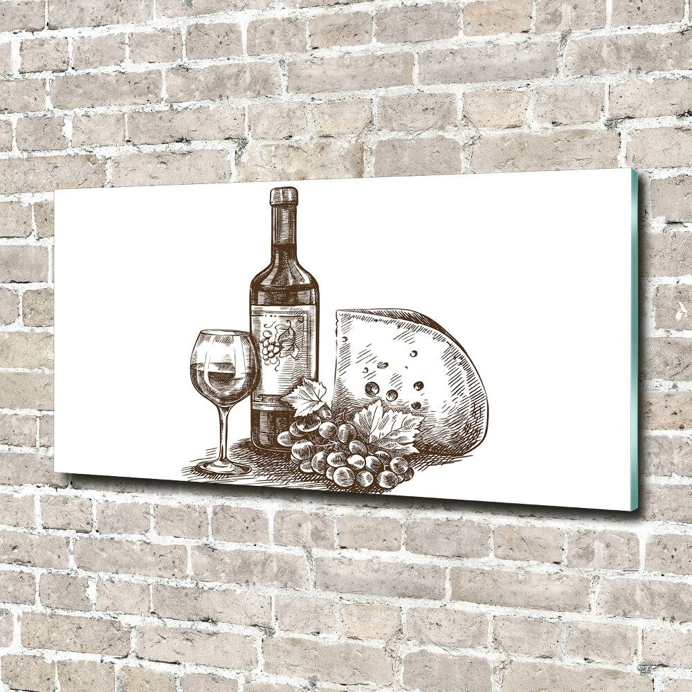 Acrylic wall art Wine and snacks