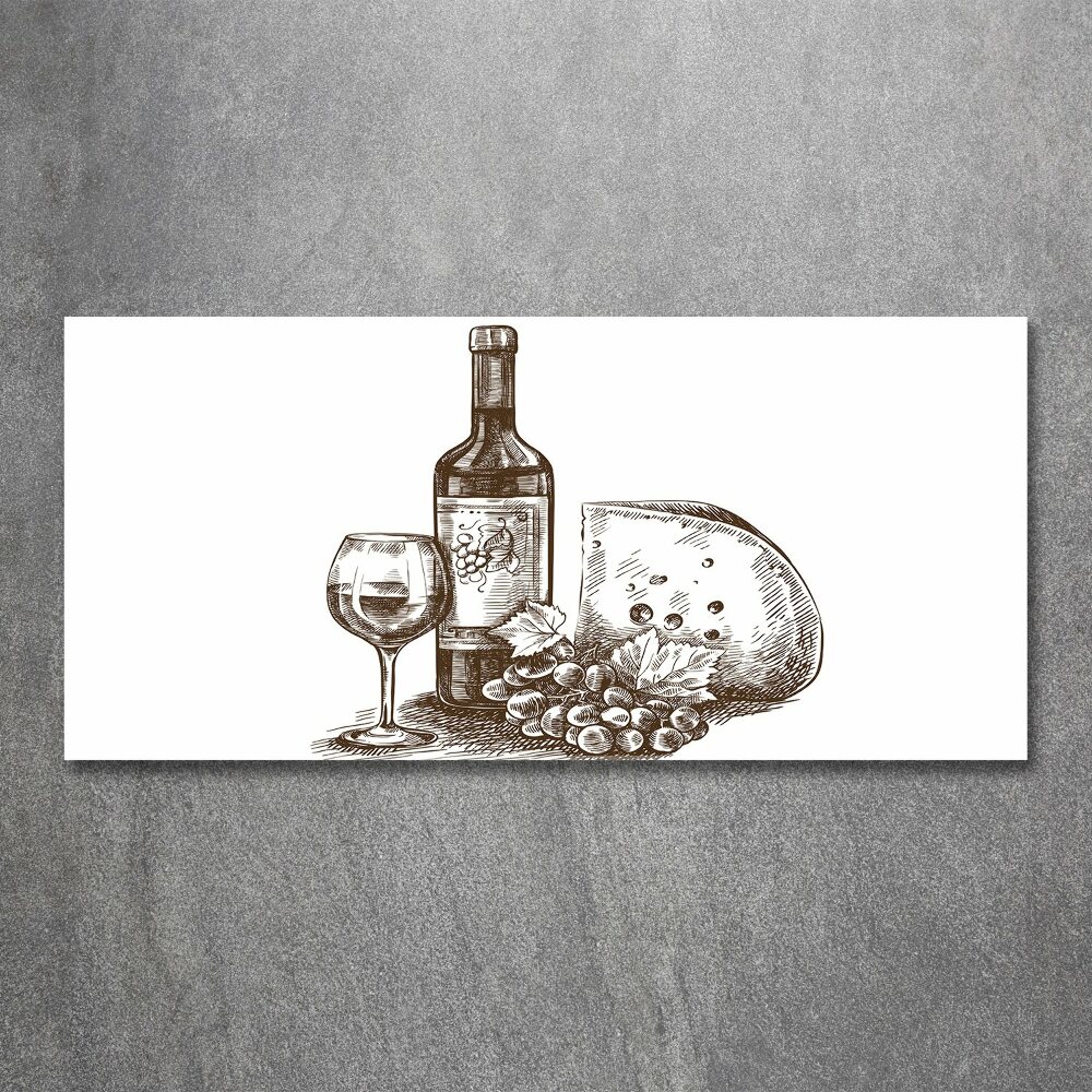 Acrylic wall art Wine and snacks