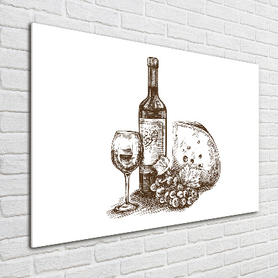 Acrylic wall art Wine and snacks