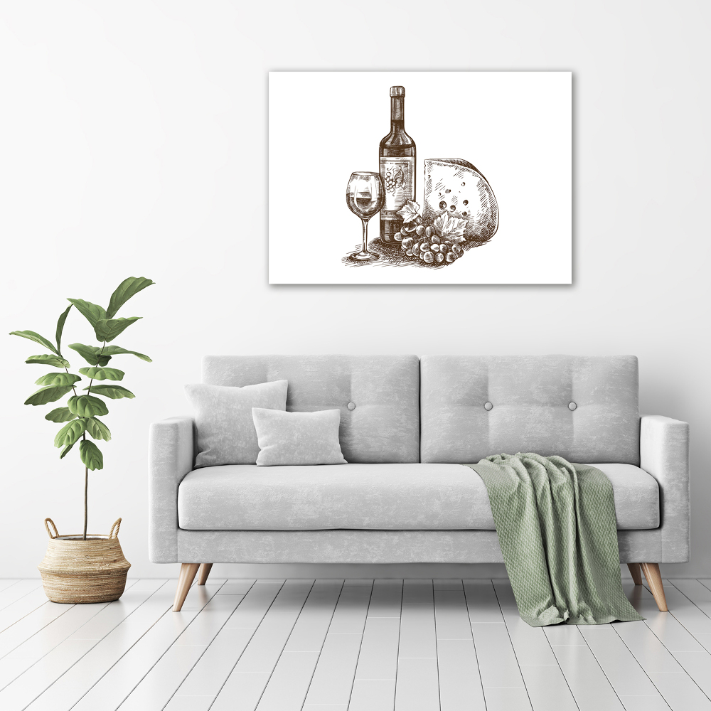 Acrylic wall art Wine and snacks