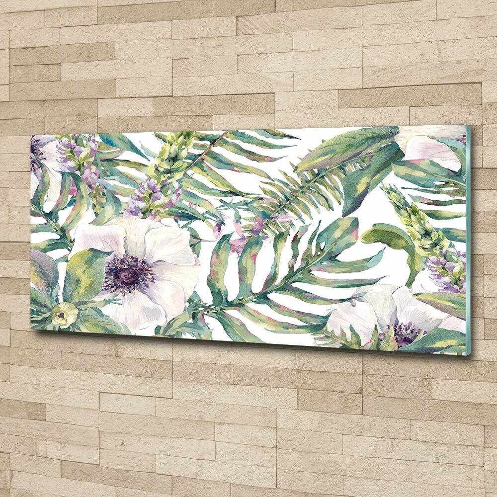 Acrylic wall art Ferns and flowers