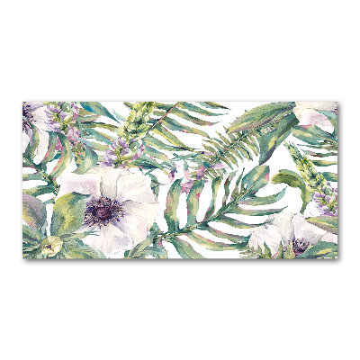 Acrylic wall art Ferns and flowers