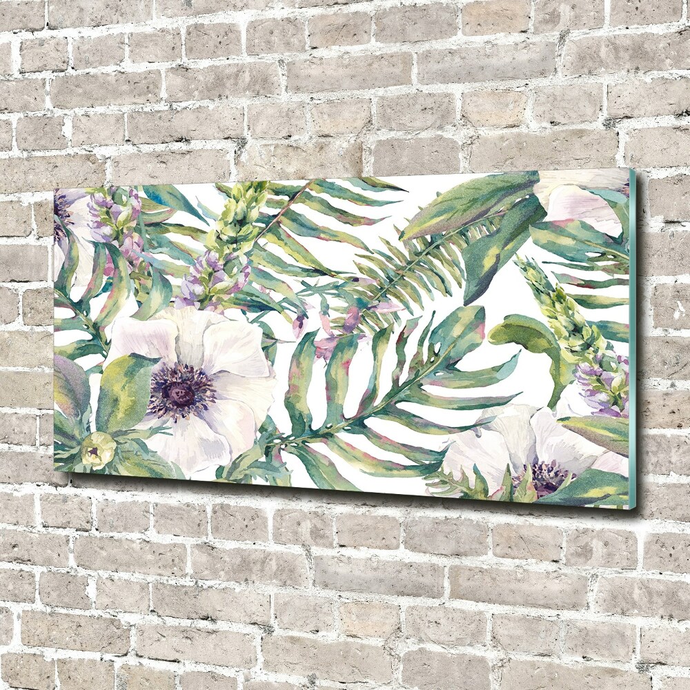 Acrylic wall art Ferns and flowers