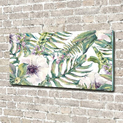 Acrylic wall art Ferns and flowers