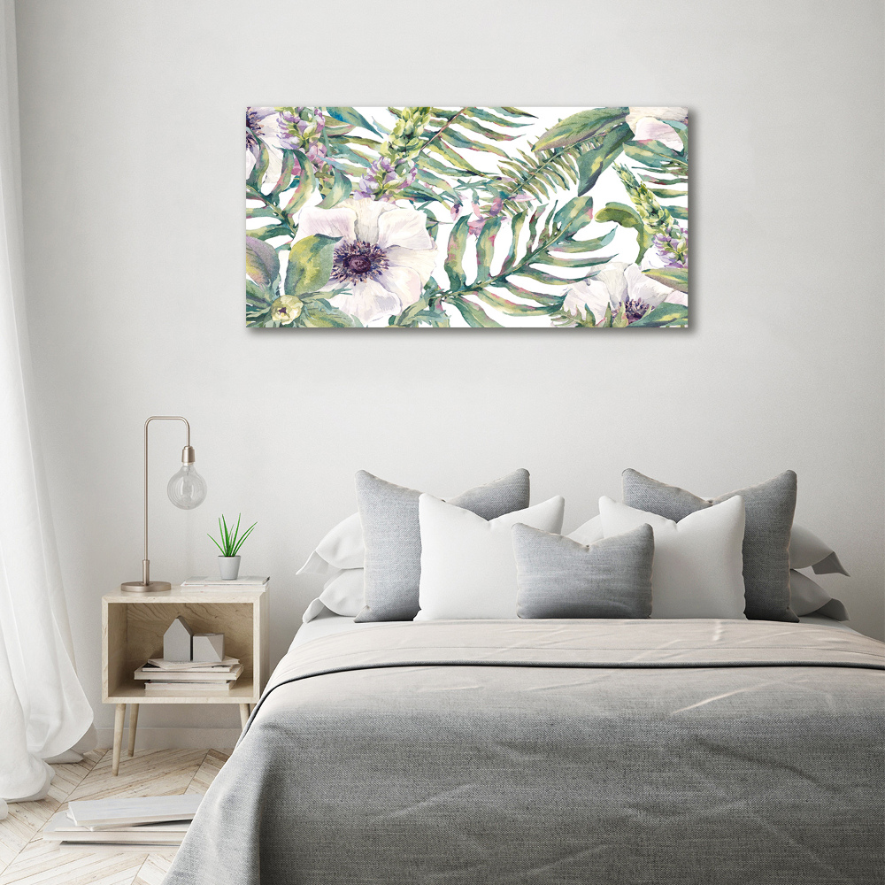 Acrylic wall art Ferns and flowers