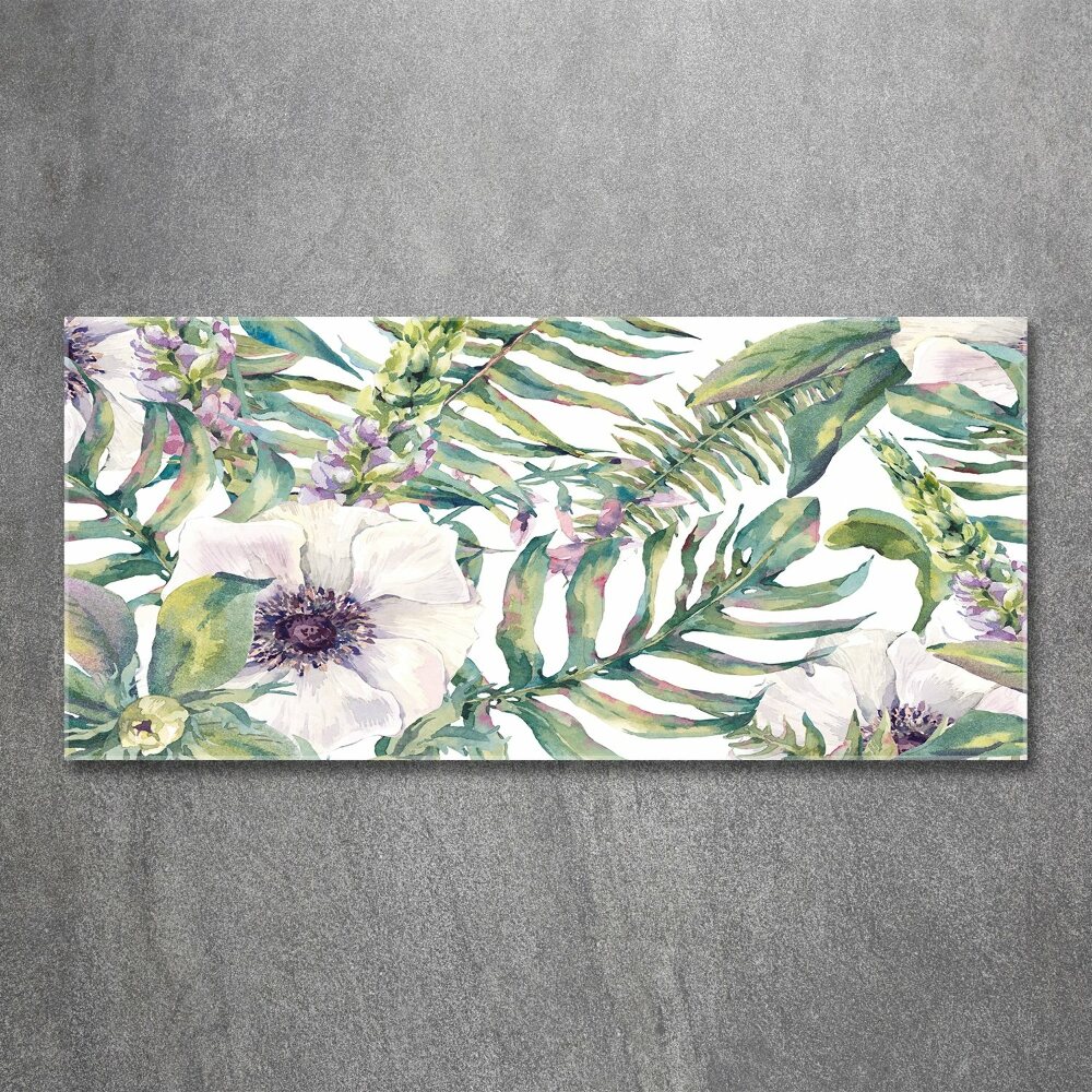 Acrylic wall art Ferns and flowers