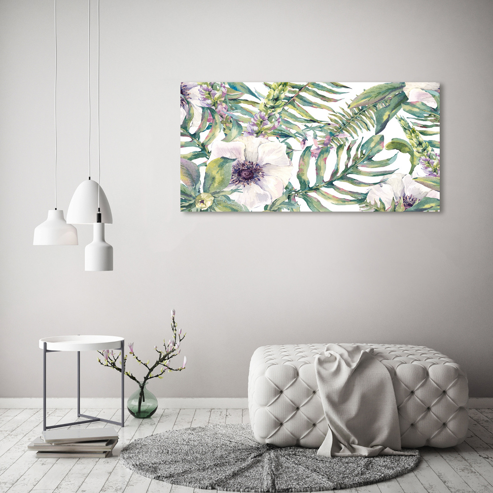 Acrylic wall art Ferns and flowers