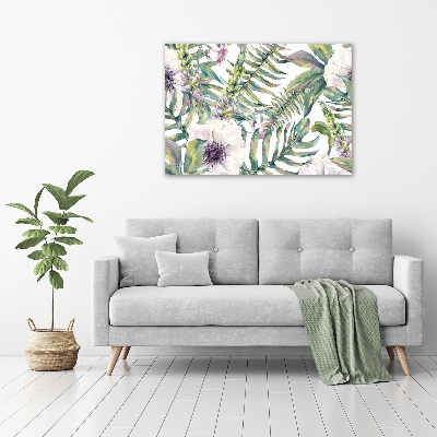 Acrylic wall art Ferns and flowers