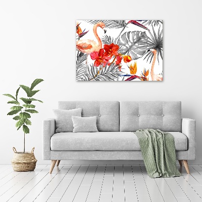 Acrylic wall art Flamingos and flowers