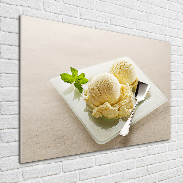 Wall art acrylic Ice cream on a plate