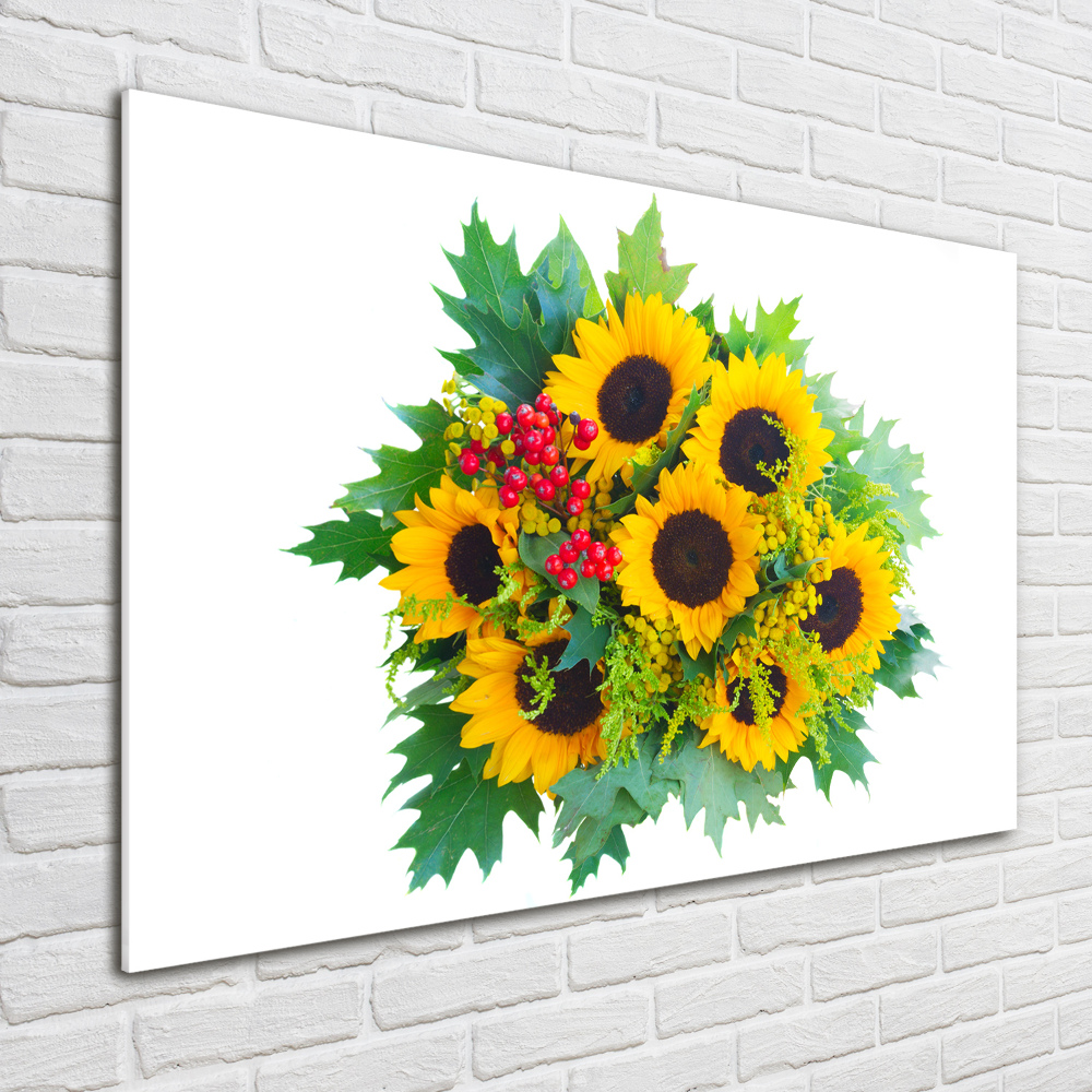 Wall art acrylic Bouquet of sunflowers