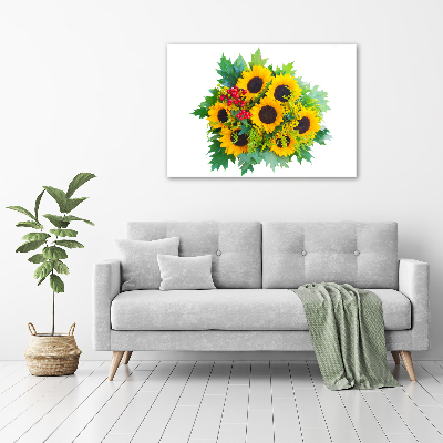 Wall art acrylic Bouquet of sunflowers