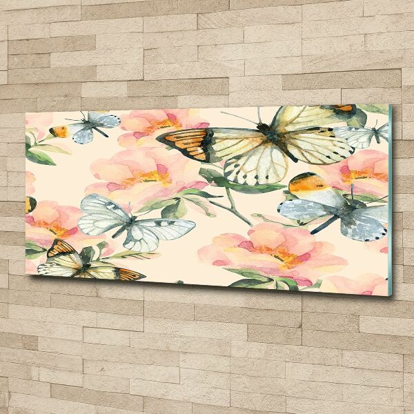 Wall art acrylic Butterflies and flowers