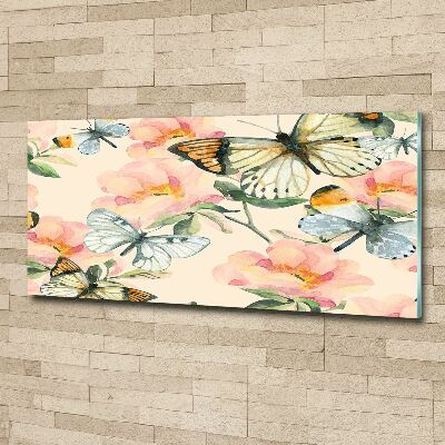 Wall art acrylic Butterflies and flowers